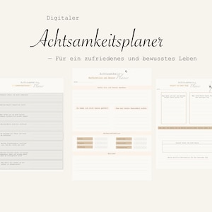 Digital mindfulness planner | German | Journal | mental health | Self-reflection | Self-love