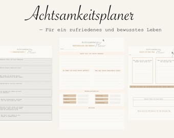 Digital mindfulness planner | German | Journal | mental health | Self-reflection | Self-love