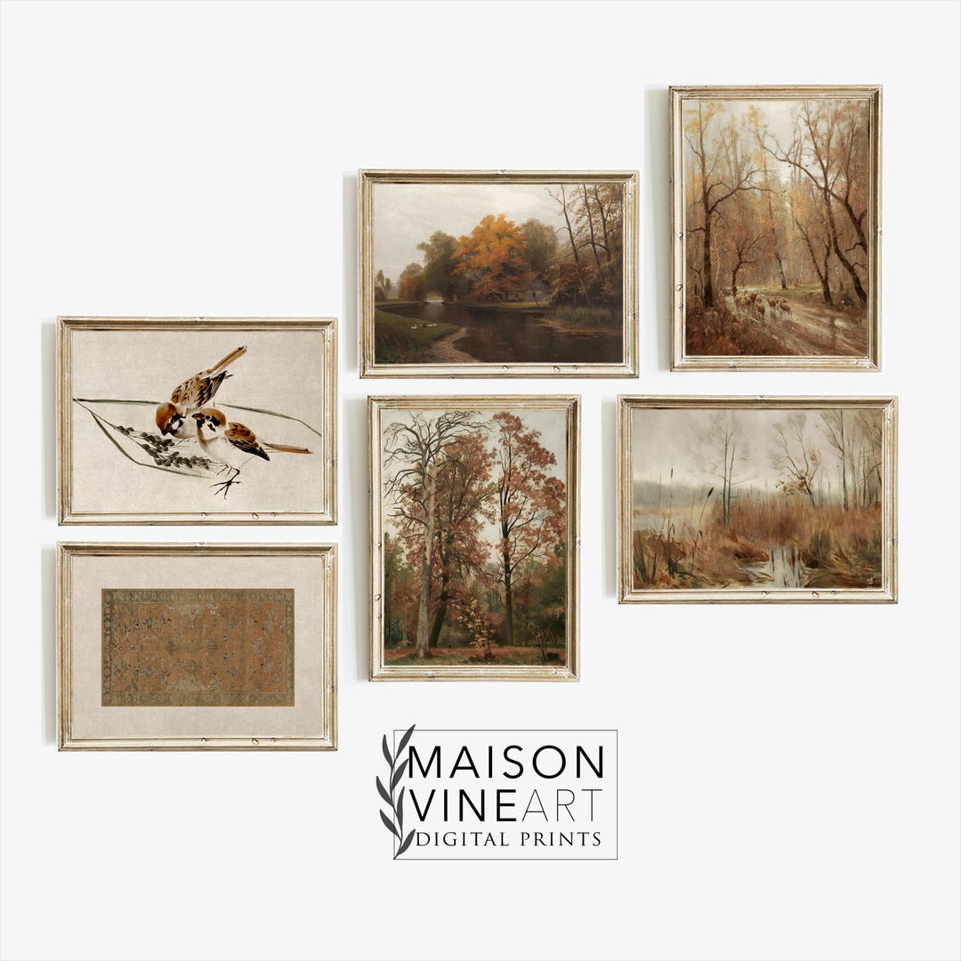 Vintage Autumn Gallery Set of 6 | PRINTABLE Rustic Nature Fall Wall ...