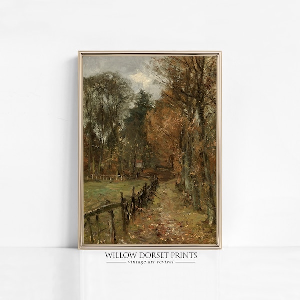 Vintage Fall Landscape Print | Autumn Art Print | Vintage Fall Print | Autumnal Print | 1358