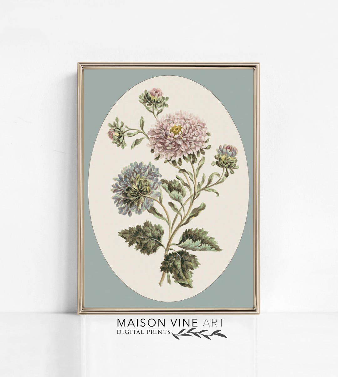 Vintage Botanical Print, Printable Flower Art, Floral Wall Art, Flower ...