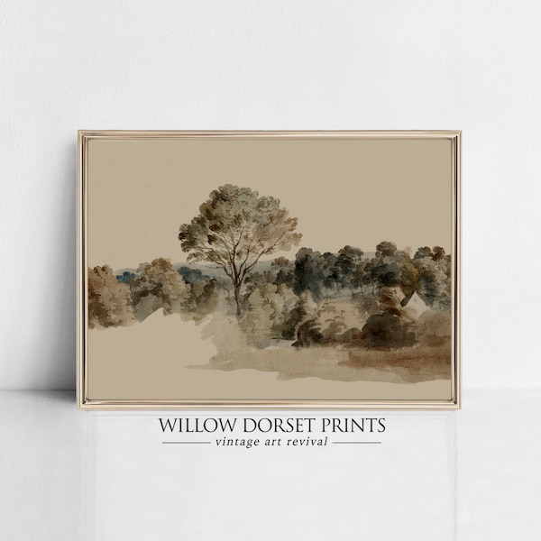 Muted Landscape Print | Countryside Painting | Neutral Tone Print | Flemish Art | 1175