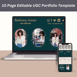 Editable UGC Portfolio template, UGC Media Kit, New Year Side Hustle, UGC Side Hustle, Ugc template, ugc business, ugc creator portfolio
