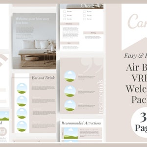 Editable Airbnb Welcome Packet Template, Vrbo Welcome Packet, Vacation Rental Welcome Book, VRBO guest guide, Airbnb Guest Book