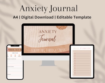 Anxiety Relief Journal, Anxiety Worksheets, Manage Anxiety, Mental Health Journal, Goodnotes Anxiety Journal, Anxiety Relief Method, Anxiety