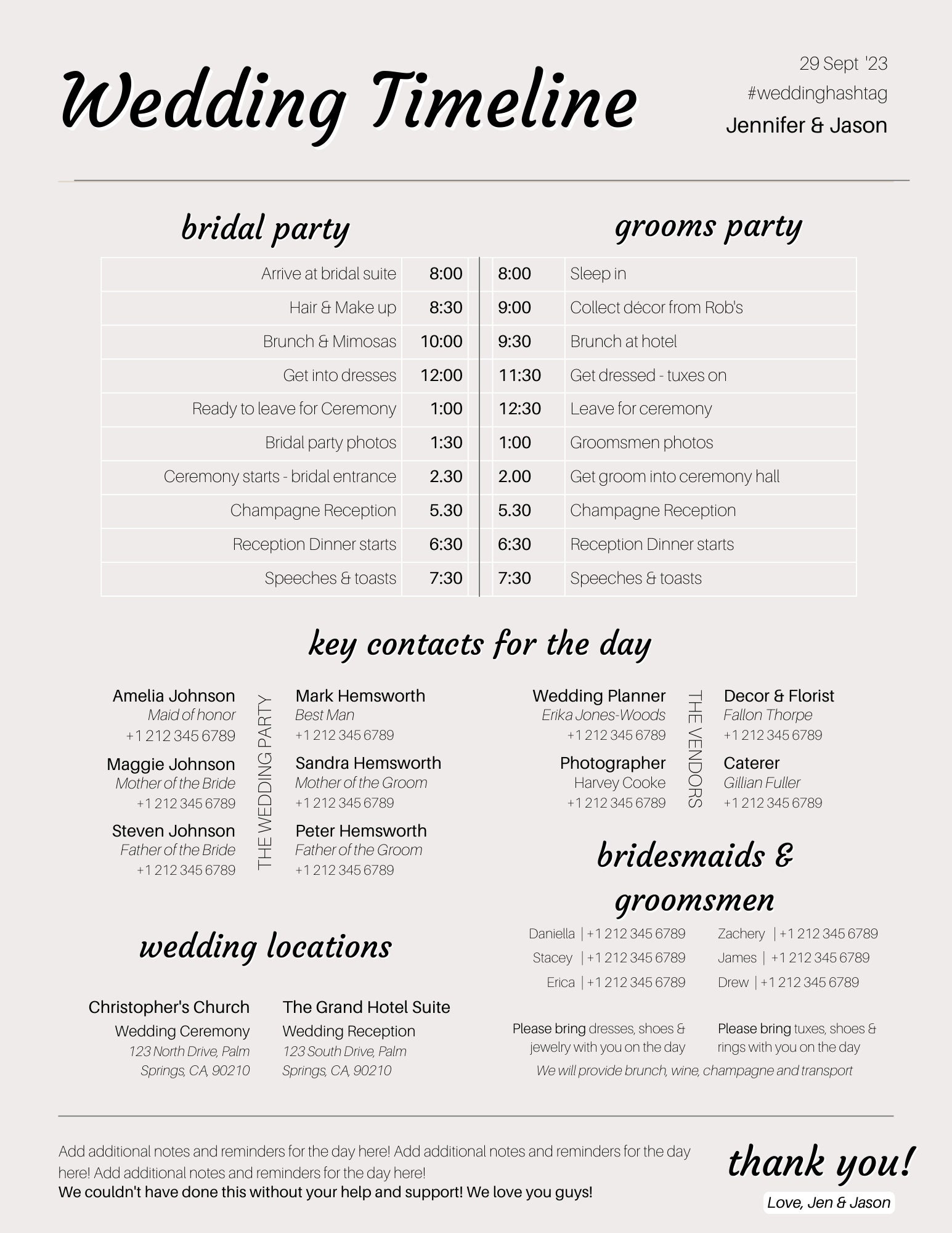 Wedding Day Timeline Template Wedding Day Schedule Wedding Day