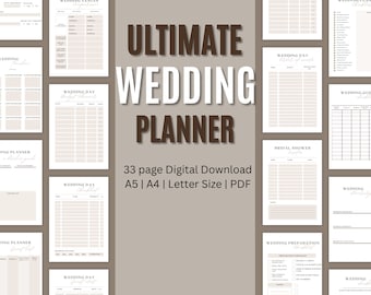 Ultimate Wedding Planner Template, Wedding Planner Printable, Printable Wedding Planner Pages, wedding Plan Bundle, Wedding Planning Book