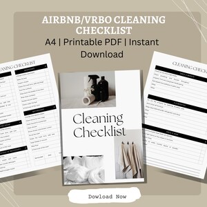Airbnb cleaning checklist, cleaning checklist Airbnb, cleaning checklist template, Vacation rental cleaning checklist, editable checklist