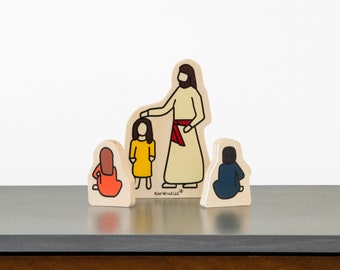 Jesus Loves Children Wood Figures: Bible Story Lesson