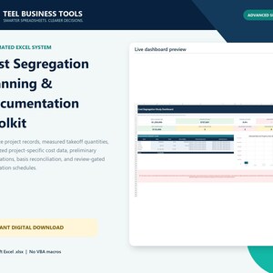 Cost Segregation Excel Toolkit with Basis Allocation and Depreciation Schedule