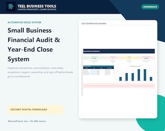 Financial Audit Excel Template with Month-End Close Checklist and Reconciliation Dashboard