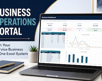Small Business Excel Dashboard for Clients, Jobs, Invoices, and Expenses