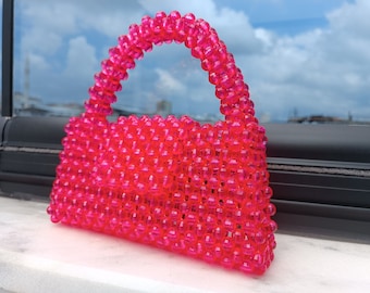 Handmade Pink Beaded Bag: Bridal & Evening Style