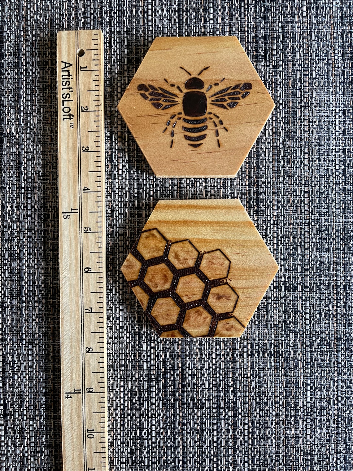 Wood Burned Honey Bee Coaster Set - Etsy