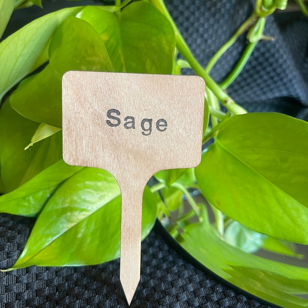 Wood “Sage” Herb Marker