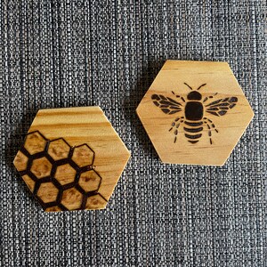 Wood Burned Honey Bee Coaster Set - Etsy