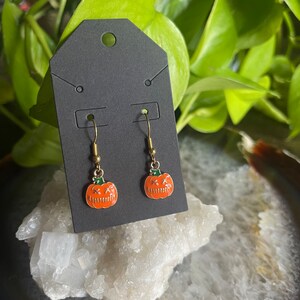 Pumpkin Enamel Earrings