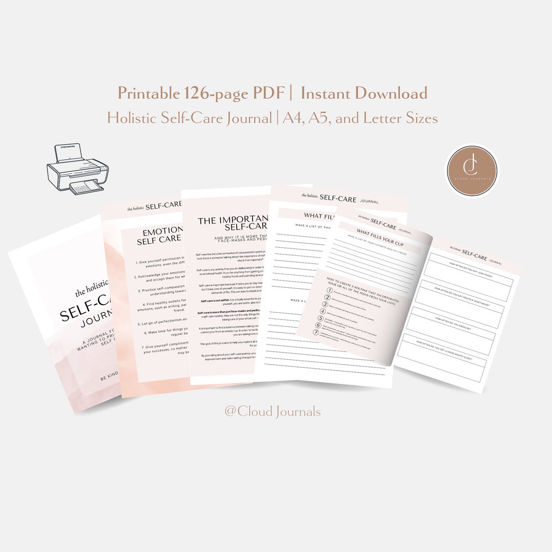 Holistic Self Care Journal Wellness Journal 30th Birthday Gift for Her