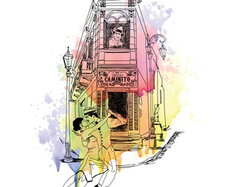 Ilustración digital Caminito / Tango