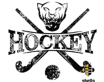 Ilustración Digital 1 color Hockey, estilo Grunge. Ilustración digital