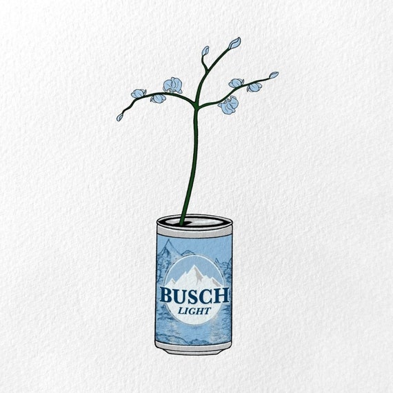 Busch Light Beer Can & Orchid, Digital File 