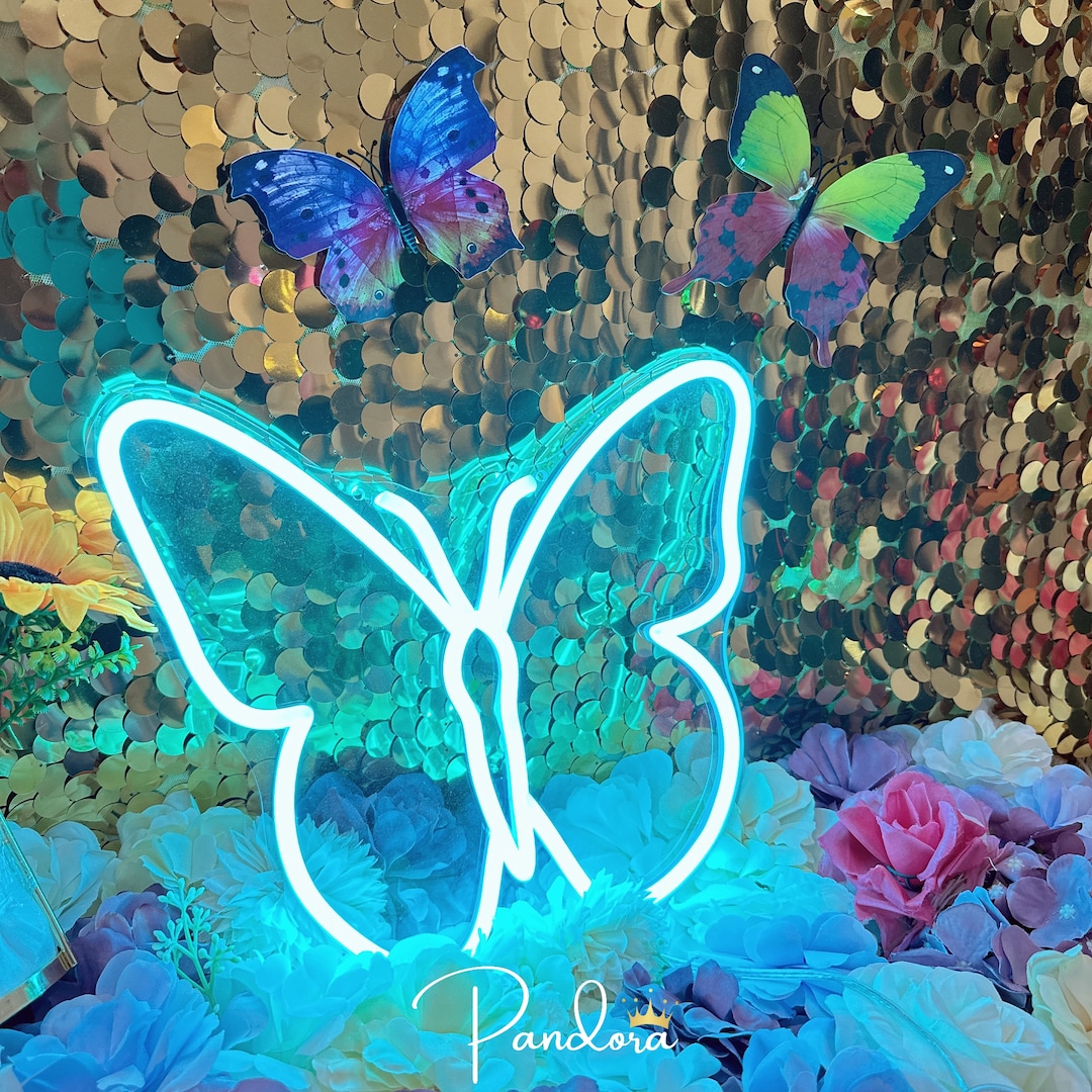 Neon Butterfly Butterfly Wing Room Decor Butterfly Neon Etsy