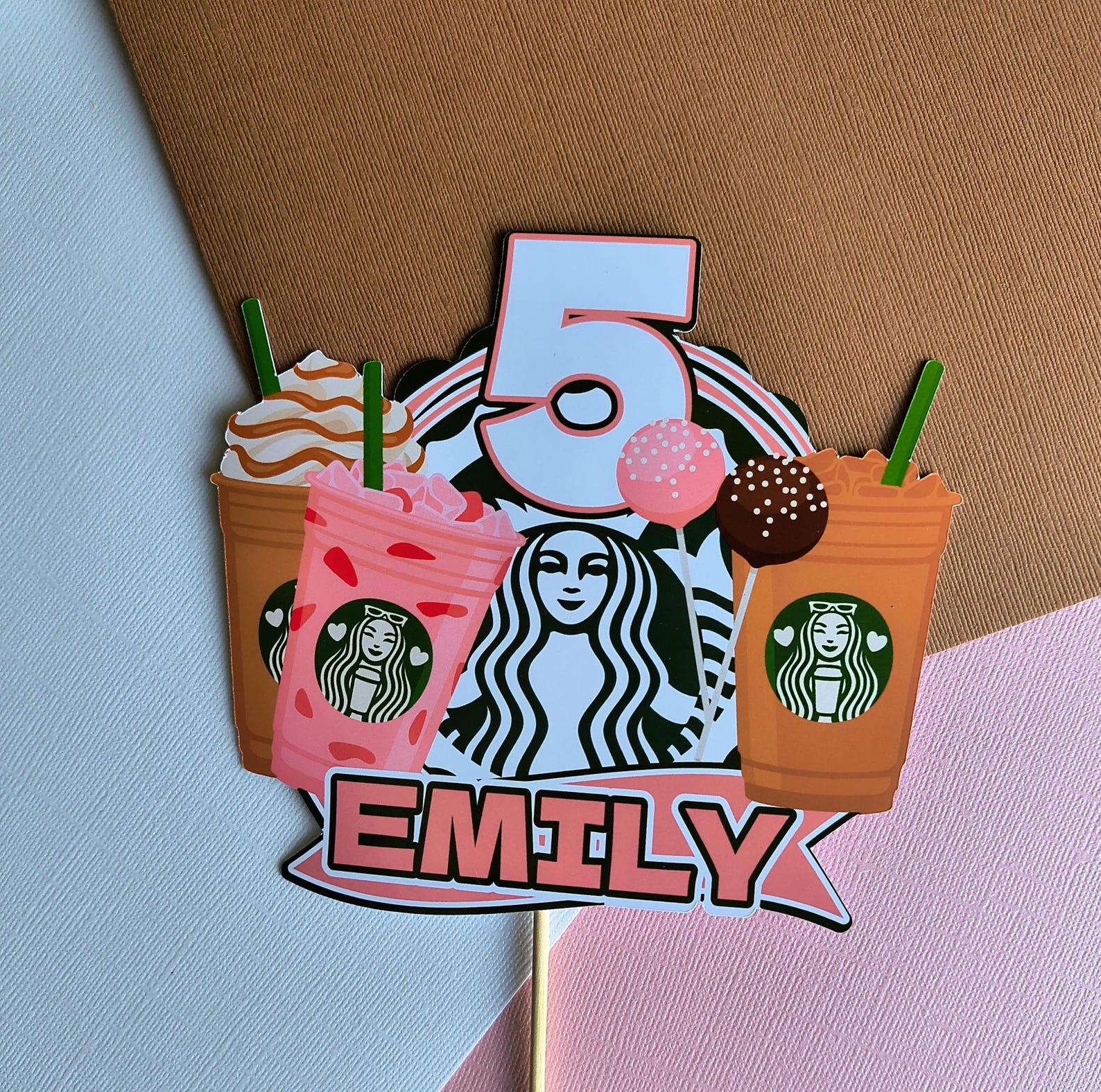 Personalized Coffee Shop Cake Topper - Etsy