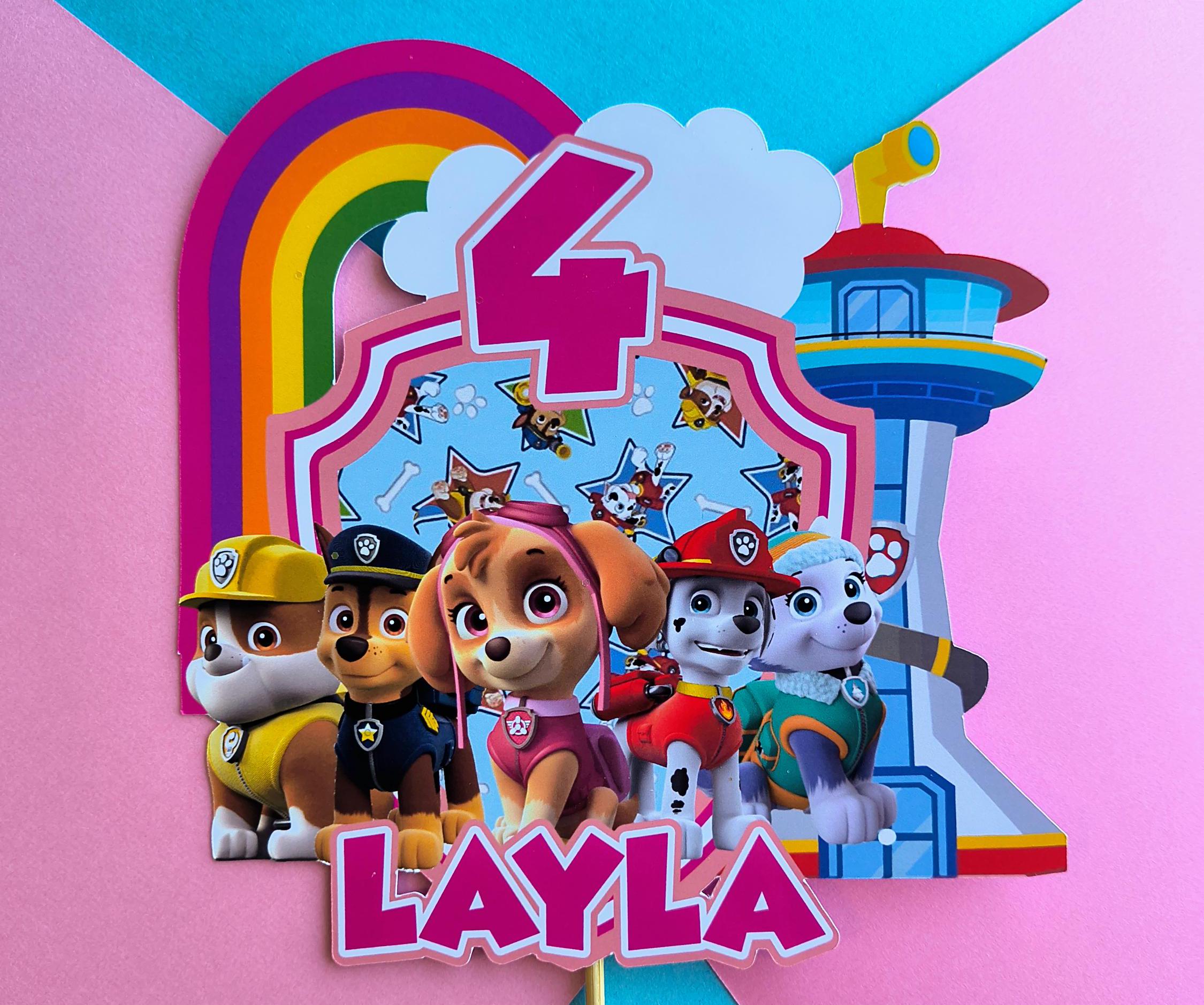 Striscione Compleanno Paw Patrol Rosa Per Bambina – Con Skye Ed Everest, 2 Metri