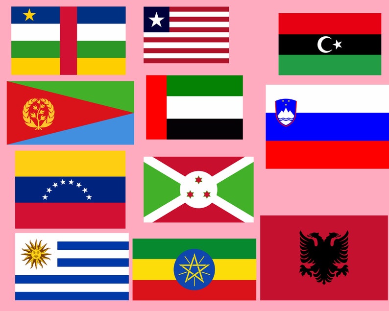 35 DESIGNS Flags of the World SVG Bundle, Country Flag Svg Pdf, America Flag Svg, Flags of