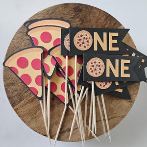 Pizza Cupcake Toppers Set of 12, Pizza Party Cupcake Toppers, Pizza Birthday Party, First Birthday, Second Birthday, Forth Birthday
