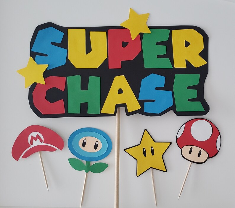 Super Mario Cake Topper Set Etsy