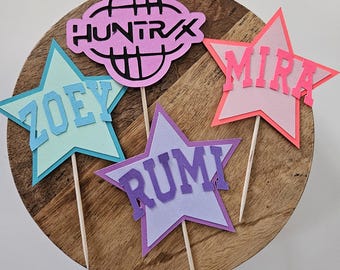 K Pop cupcake toppers set van 12, K Pop verjaardagsfeestje, K Pop caketopper, Huntrix verjaardagsfeestje, Huntrix cupcake toppers,