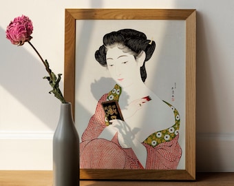 Vintage Japanese Woman Portrait Art Print – Antique Asian Wall Decor (Digital Download)