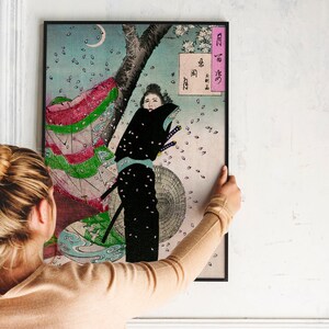 Japanese Woman Portrait- Vintage Japan Art - Japanese Room Deco -Antique Japanese Painting -Printable Wall Art