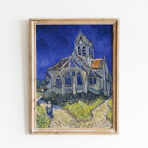 Vincent van Gogh&#39;s The Church at Auvers - Famous Painting- Wall Art Printable - Vintage Painting