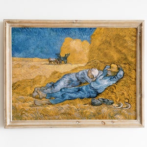 Vincent van Gogh&#39;s The Siesta - Famous Painting- Wall Art Printable - Vintage Painting
