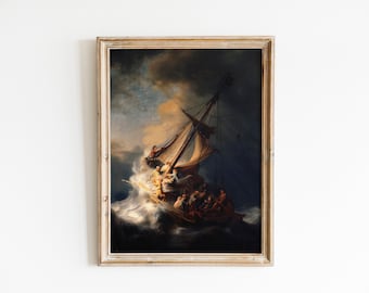 Rembrandt - The Storm on the Sea of Galilee - Vintage Painting (Digital Download)