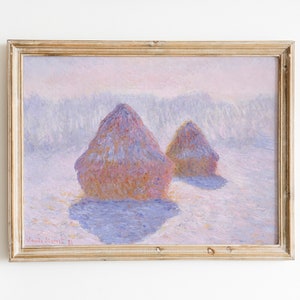 Claude Monet - Haystacks (Effect of Snow and Sun)- Vintage Wall Art - Wall Art Printable - Vintage Painting - Vintage Poster