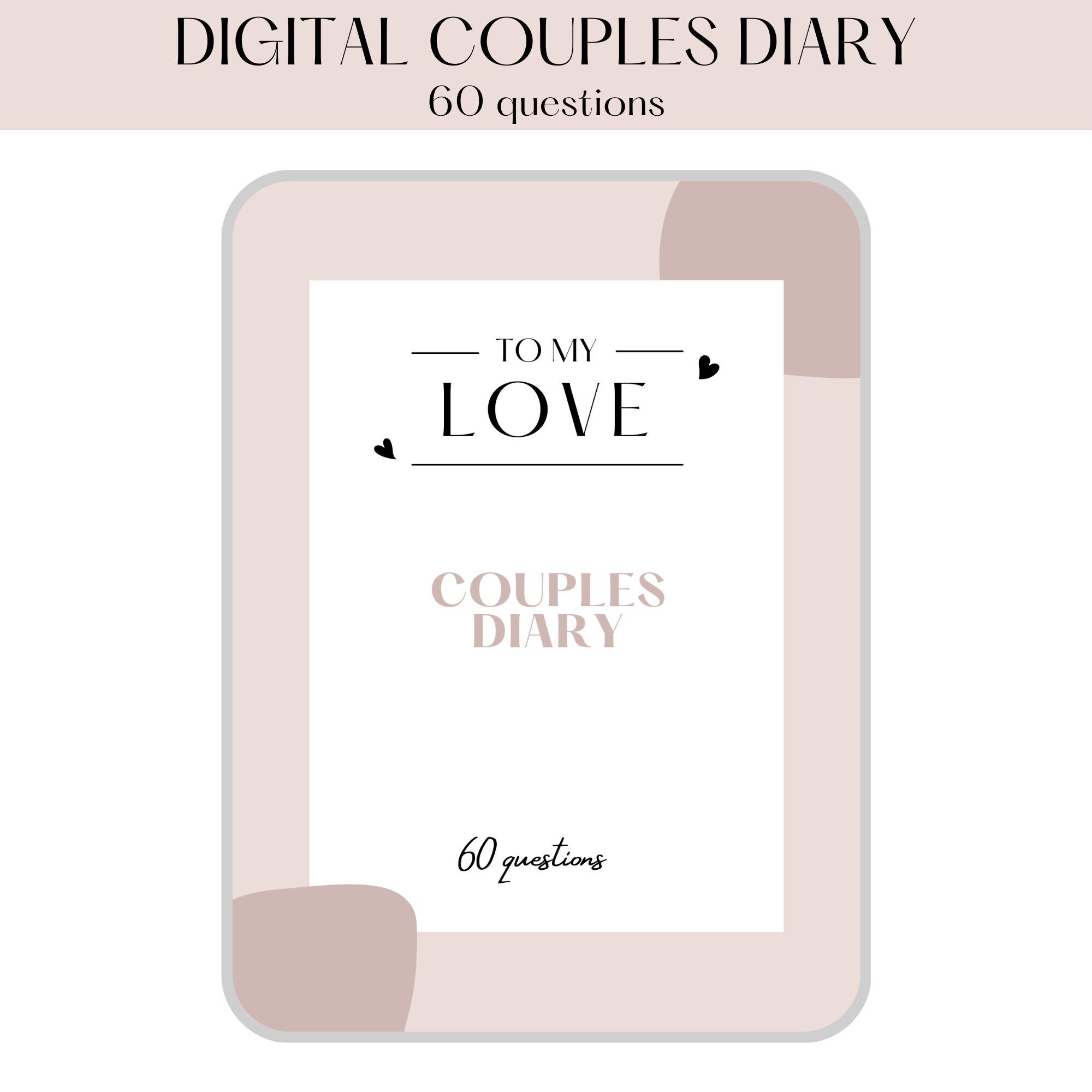 Digital Couples Journal Digital Couples Diary Valentines Gift Gift for