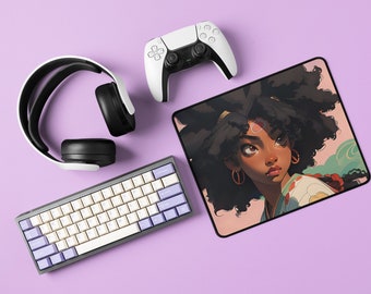 Anime Zwarte Prinses Warrior Zwart Meisje Muismat Vrouwen Kantoor Muismat