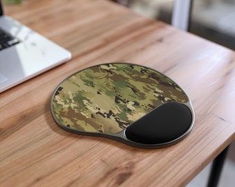 Camouflage Mauspad mit Handgelenkauflage, Armee Mauspad, Camo Muster Mauspad