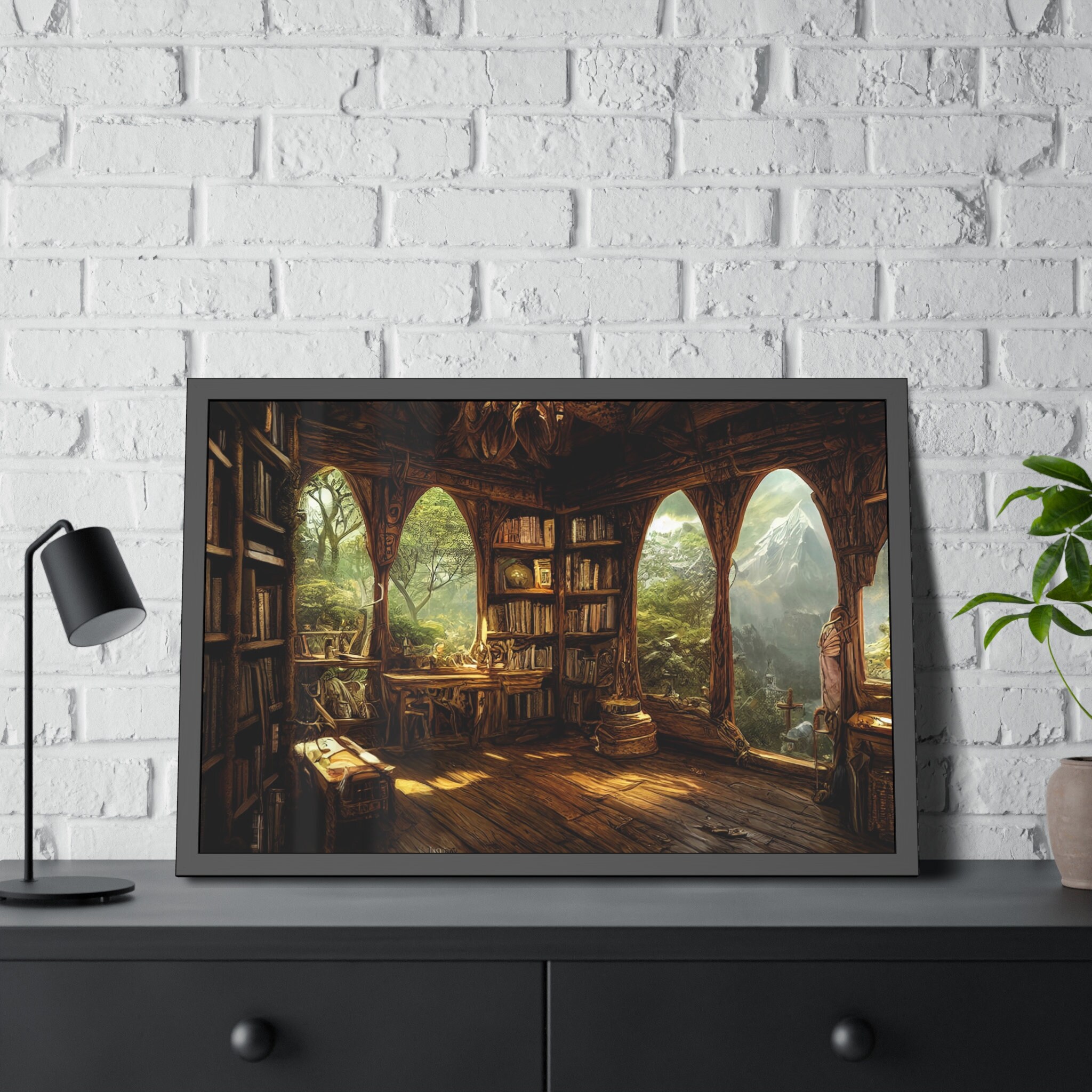 Fantasy Library Printable Art | Fantasy Library Wall Art | Hobbit ...