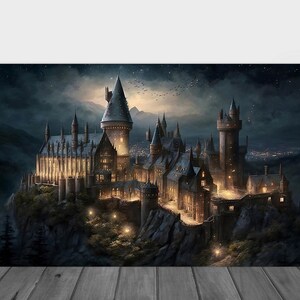 Wizard Academy Painting Print | Wizardry School Painting | Wizard School Painting | Wizard Academy Canvas | Wizard School Poster | Wizardry