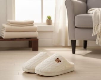 Autumn Winter Cotton Slippers for Men and Women, Warm Plush Indoor House Slippers, Anti Slip Cozy Home Shoes