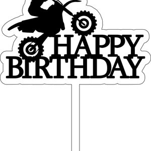 Fichier numérique de joyeux anniversaire moto cross pour gâteau d'anniversaire