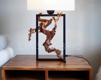 Designed Natural Modern Lamp | Handmade driftwood, metal