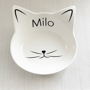 Whisker Friendly Custom Cat Bowl - Personalized with your cat name