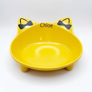 Cuenco para gatos personalizado Plato para gatos con nombre personalizado Plato para gatos con bigotes Plato para mascotas lindo Cuenco para mascotas pequeñas Regalo para gatos coquetos