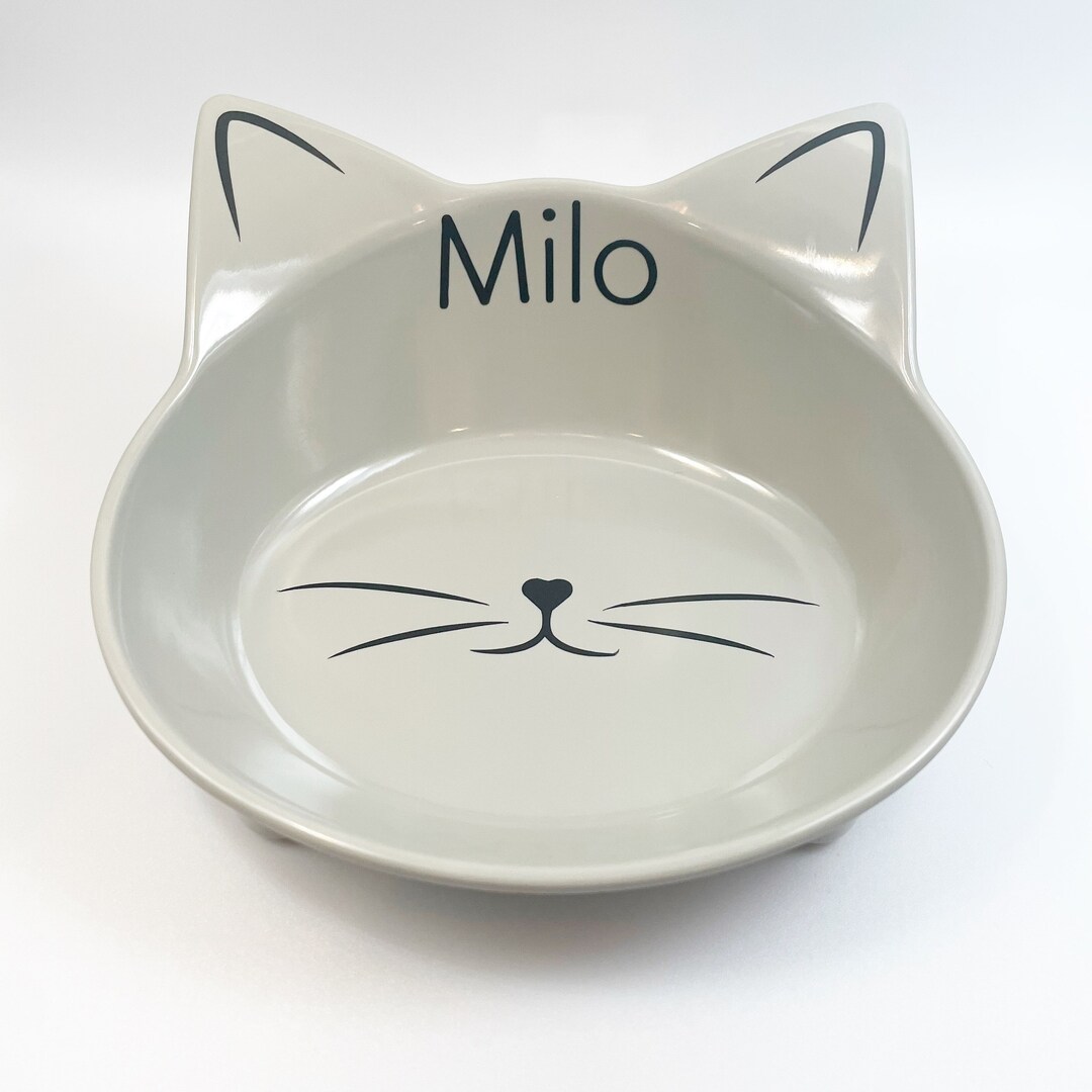 Whisker Friendly Custom Cat Bowl Personalized With Your Cat Name Etsy