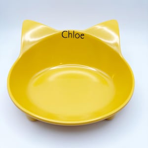 Cuenco para gatos personalizado Plato para gatos con nombre personalizado, Plato para gatos con bigotes, Plato lindo para mascotas Cuenco para mascotas pequeñas
